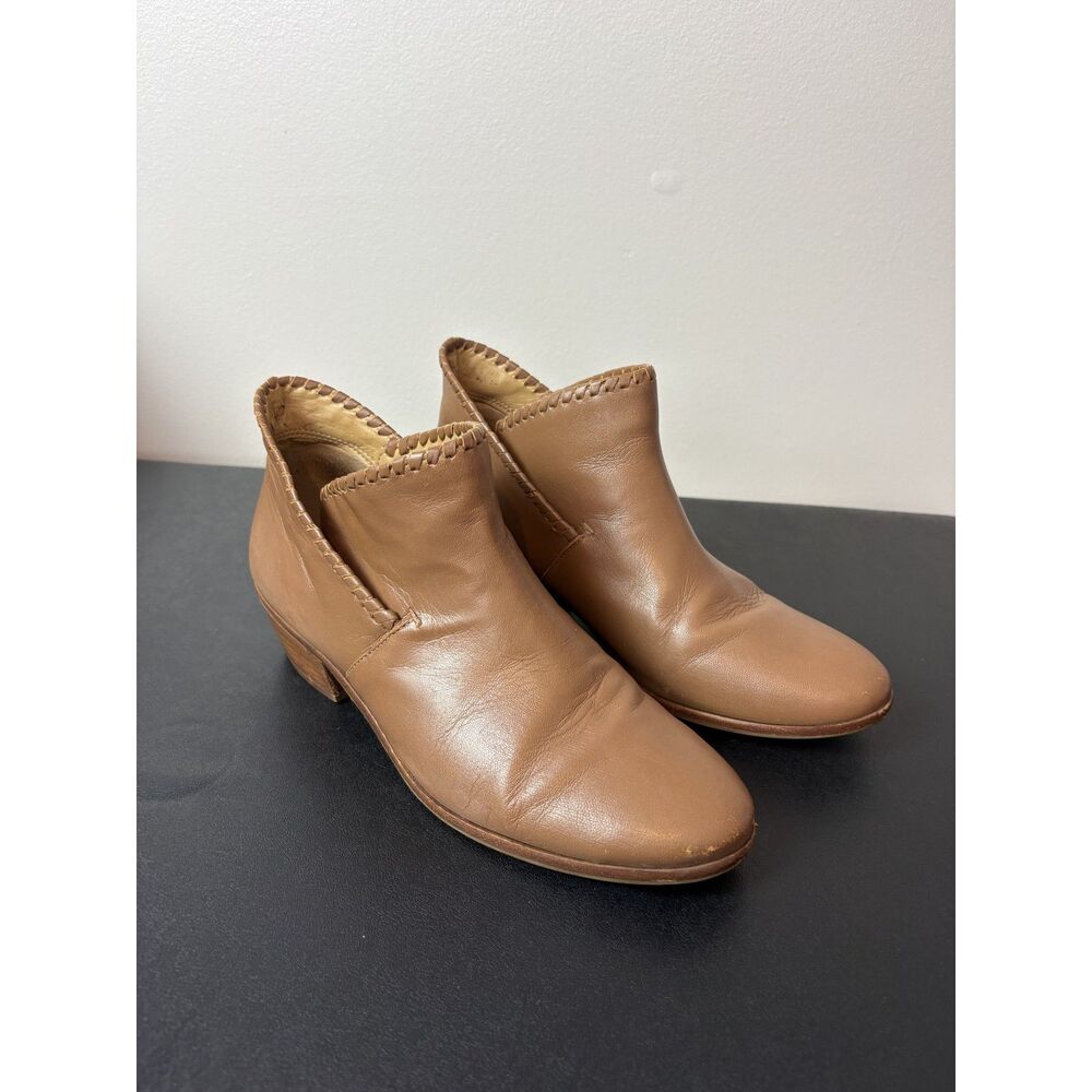 Jack Rogers Boots Leather Booties Light Brown Size 8 Preppy Fall